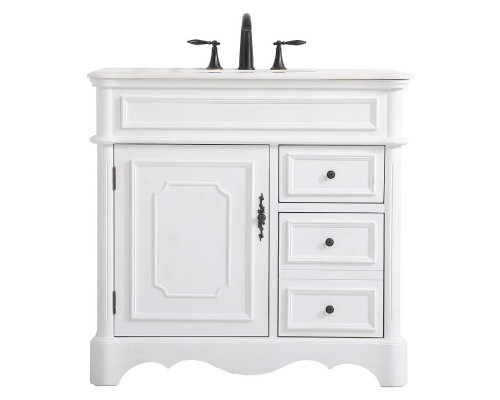 Elegant Bathroom Vanity - Antique White (VF30436AW)