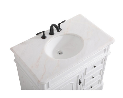 Elegant Bathroom Vanity - Antique White (VF30436AW)