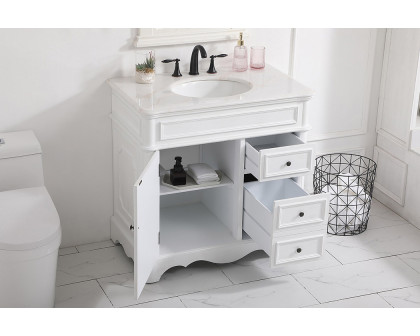 Elegant Bathroom Vanity - Antique White (VF30436AW)