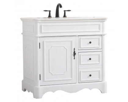 Elegant Bathroom Vanity - Antique White (VF30436AW)