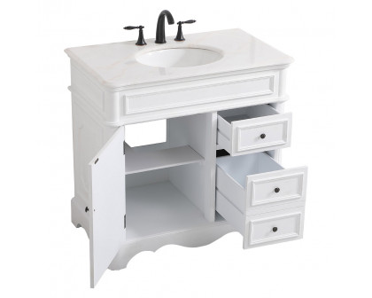 Elegant Bathroom Vanity - Antique White (VF30436AW)