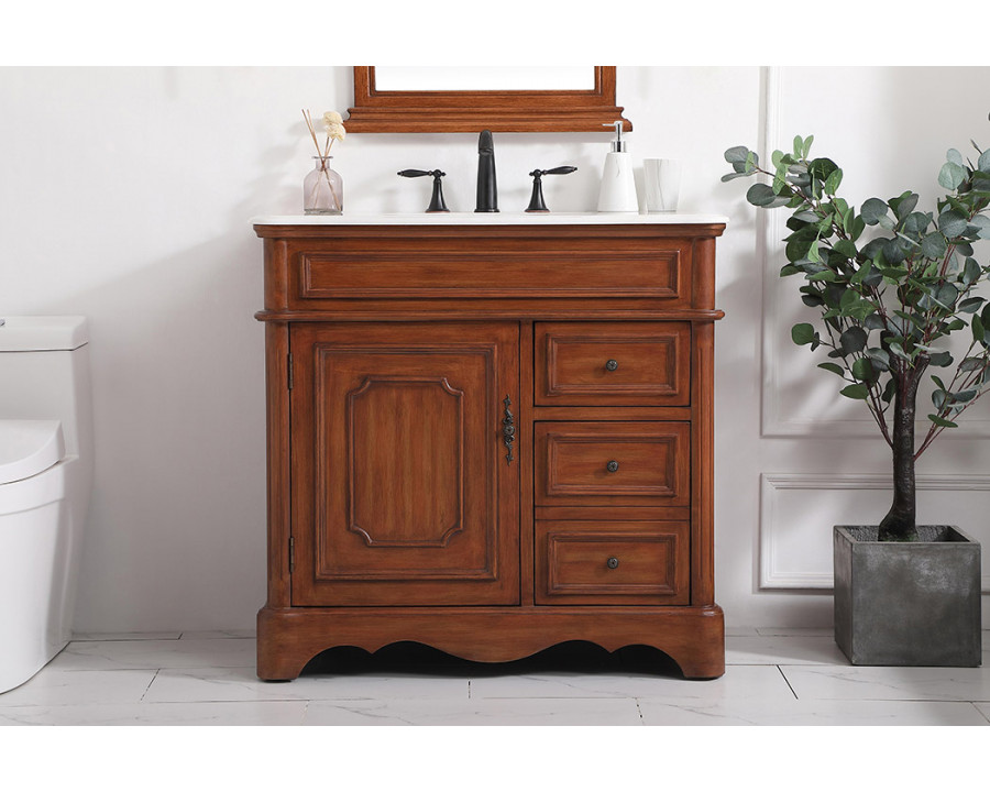 Elegant Bathroom Vanity - Teak (VF30436TK)