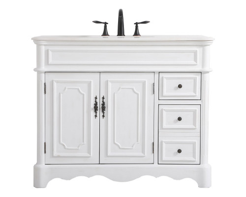 Elegant Bathroom Vanity - Antique White (VF30442AW)