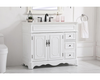 Elegant Bathroom Vanity - Antique White (VF30442AW)