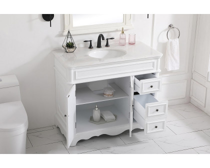 Elegant Bathroom Vanity - Antique White (VF30442AW)