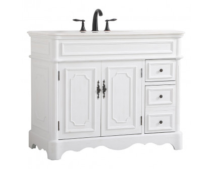 Elegant Bathroom Vanity - Antique White (VF30442AW)