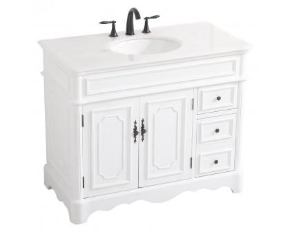 Elegant Bathroom Vanity - Antique White (VF30442AW)