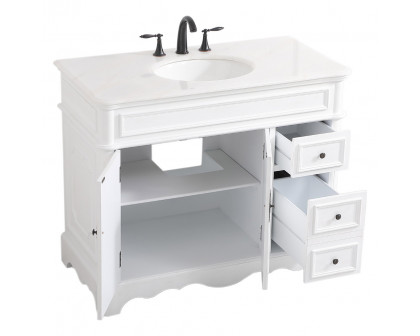 Elegant Bathroom Vanity - Antique White (VF30442AW)