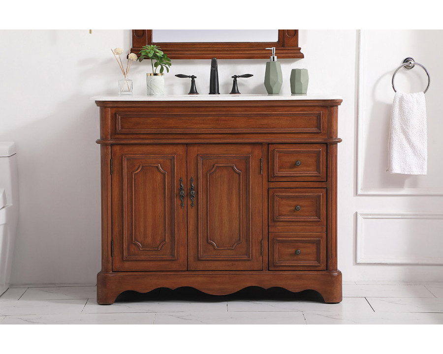 Elegant Bathroom Vanity - Teak (VF30442TK)