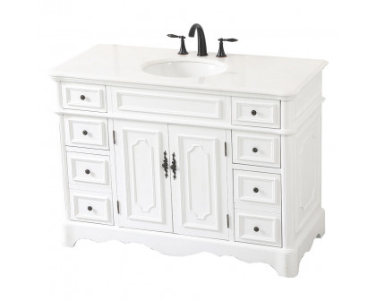 Elegant Bathroom Vanity - Antique White (VF30448AW)