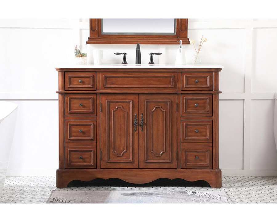 Elegant Bathroom Vanity - Teak (VF30448TK)