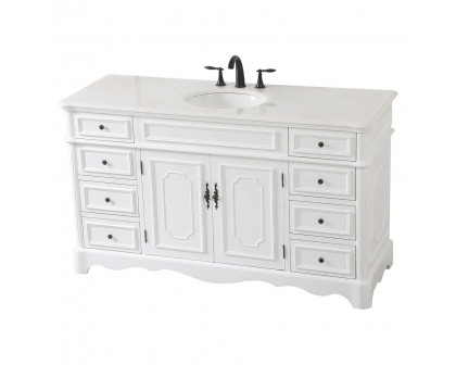 Elegant Bathroom Vanity - Antique White (VF30460AW)