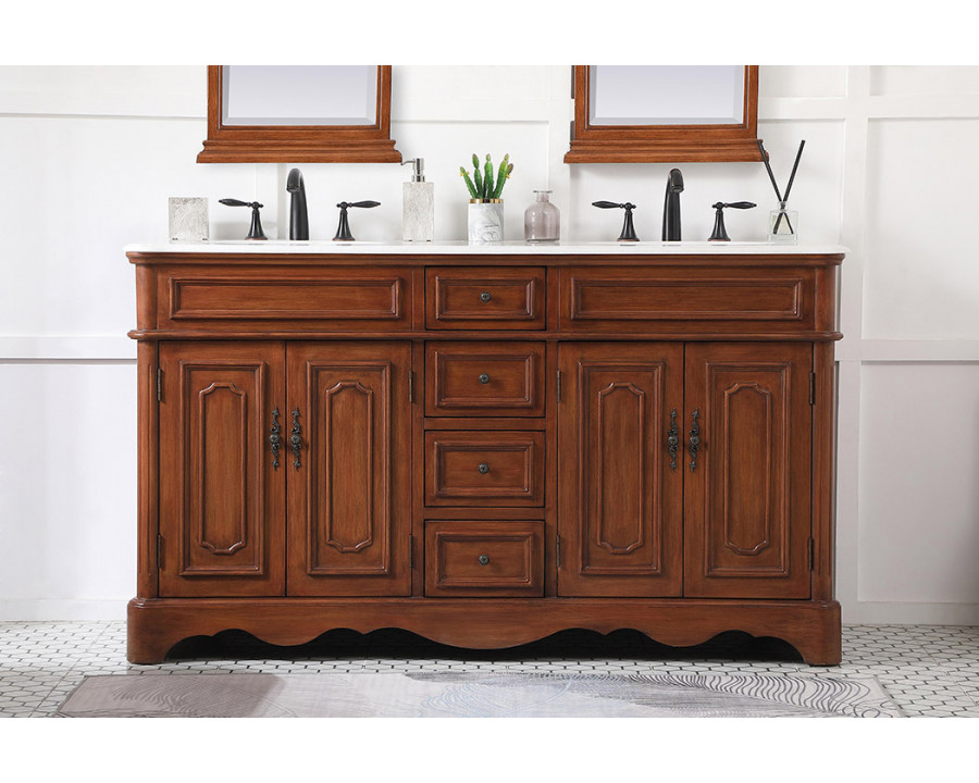 Elegant Bathroom Vanity - Teak (VF30460DTK)