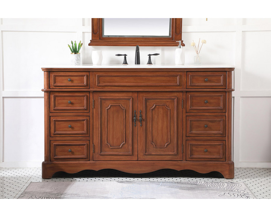 Elegant Bathroom Vanity - Teak (VF30460TK)