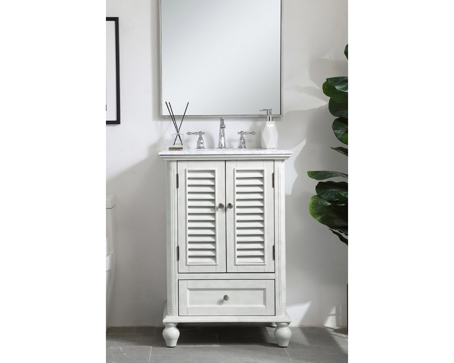 Elegant Bathroom Vanity - Antique White, L 24" (VF30524AW)