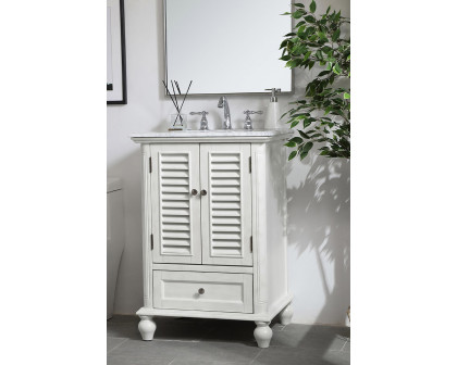 Elegant Bathroom Vanity - Antique White, L 24" (VF30524AW)