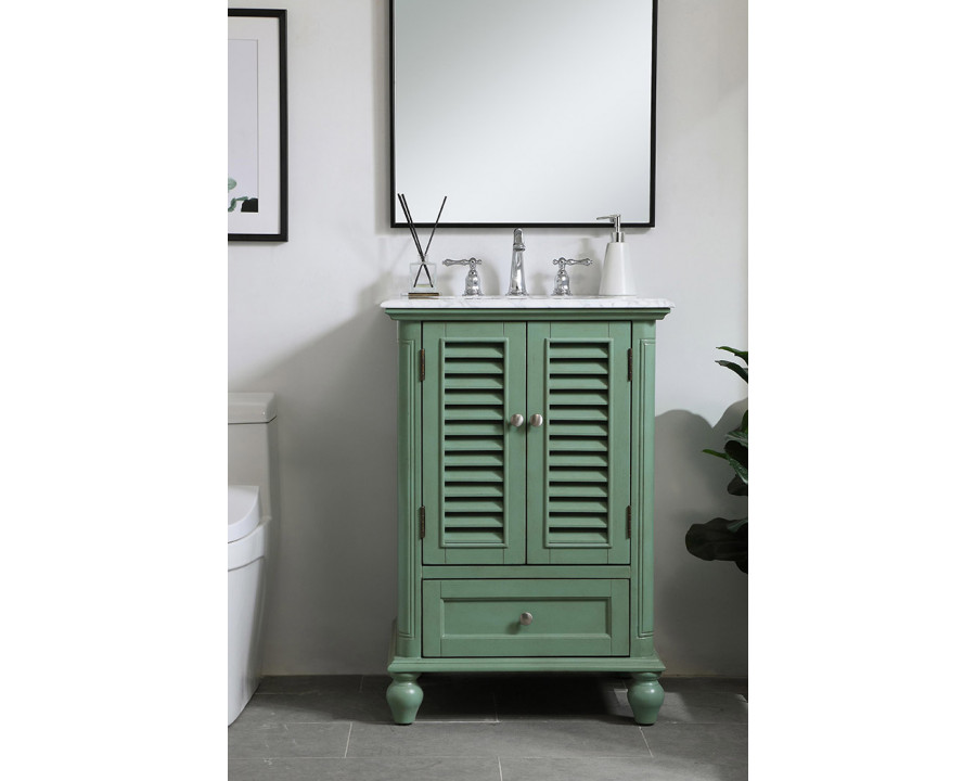 Elegant Bathroom Vanity - Vintage Mint, L 24" (VF30524VM)