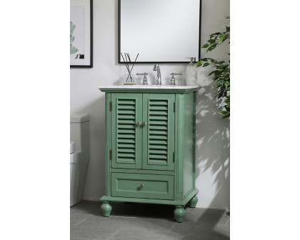 Elegant Bathroom Vanity - Vintage Mint, L 24" (VF30524VM)