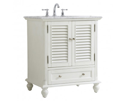 Elegant Bathroom Vanity - Antique White, L 30" (VF30530AW)