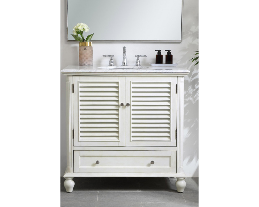 Elegant Bathroom Vanity - Antique White, L 36" (VF30536AW)