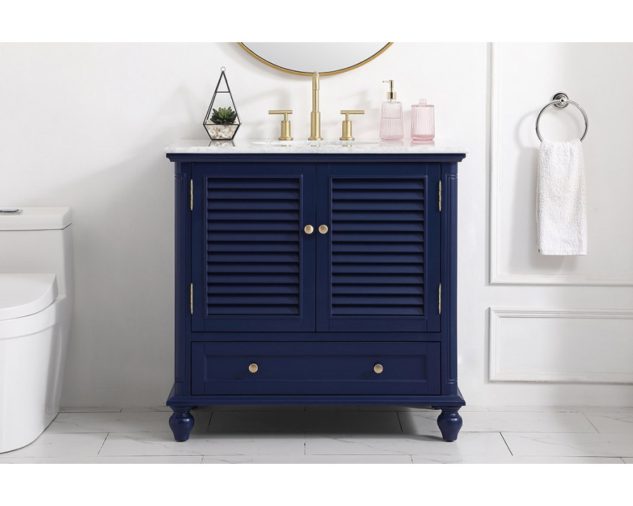 Elegant Bathroom Vanity - Blue, L 36" (VF30536BL)