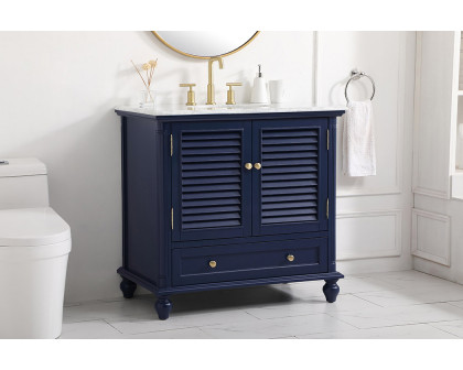 Elegant Bathroom Vanity - Blue, L 36" (VF30536BL)