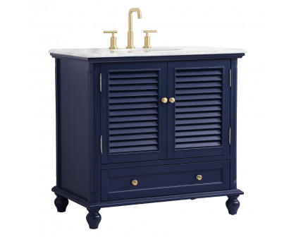 Elegant Bathroom Vanity - Blue, L 36" (VF30536BL)