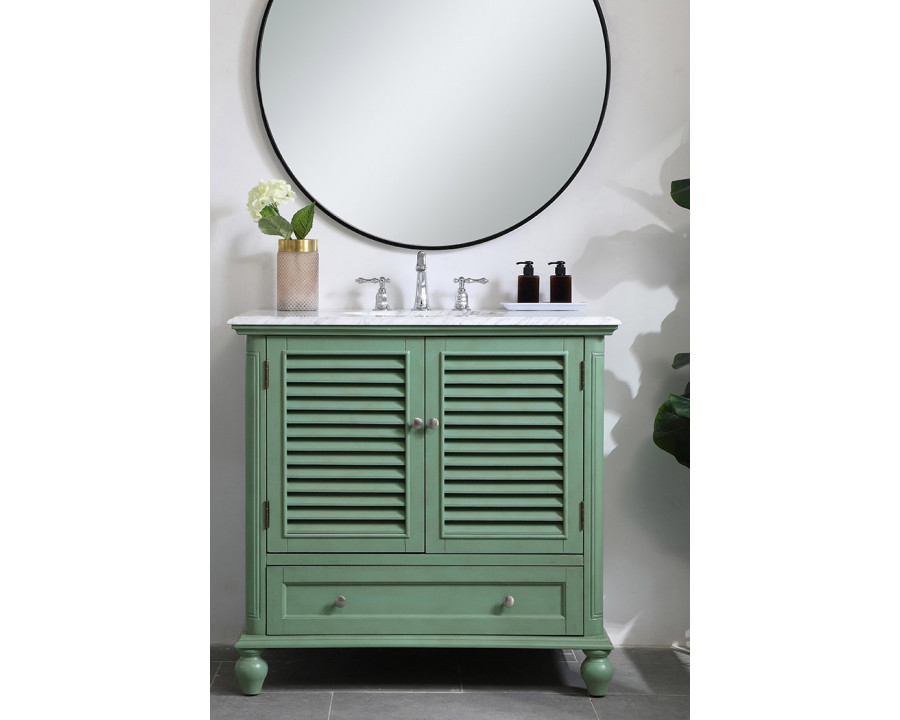 Elegant Bathroom Vanity - Vintage Mint, L 36" (VF30536VM)