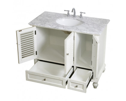 Elegant Bathroom Vanity - Antique White (VF30542AW)