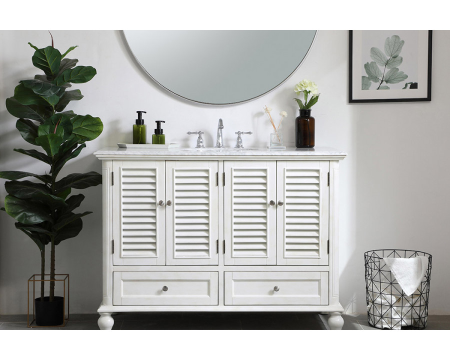 Elegant Bathroom Vanity - Antique White (VF30548AW)