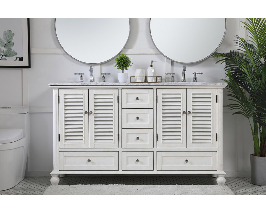 Elegant Bathroom Vanity - Antique White (VF30560DAW)