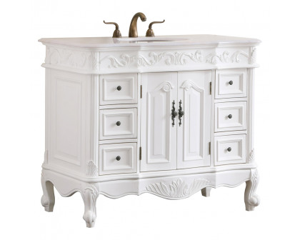 Elegant Bathroom Vanity - Antique White, L 42" (VF38842AW)