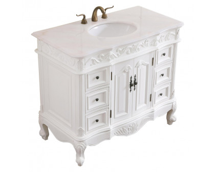 Elegant Bathroom Vanity - Antique White, L 42" (VF38842AW)