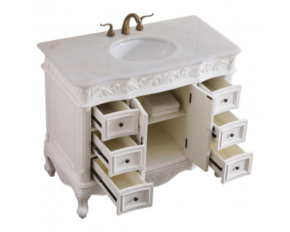 Elegant Bathroom Vanity - Antique White, L 42" (VF38842AW)