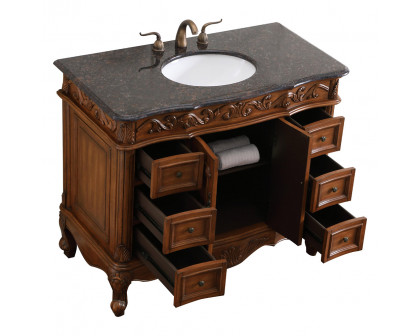 Elegant Bathroom Vanity - Teak, L 42" (VF38842TK)