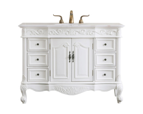 Elegant Bathroom Vanity - Antique White, L 48" (VF38848AW)