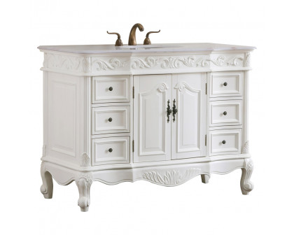 Elegant Bathroom Vanity - Antique White, L 48" (VF38848AW)