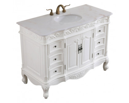 Elegant Bathroom Vanity - Antique White, L 48" (VF38848AW)