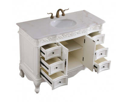 Elegant Bathroom Vanity - Antique White, L 48" (VF38848AW)