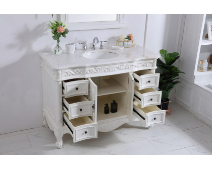 Elegant Bathroom Vanity - Antique White, L 48" (VF38848AW)