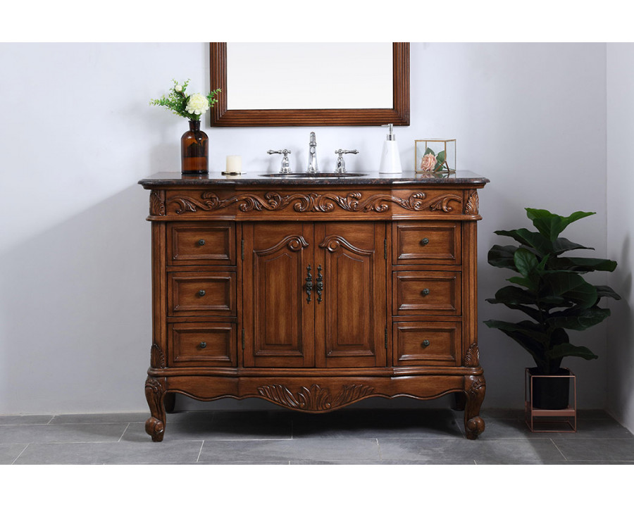 Elegant Bathroom Vanity - Teak, L 48" (VF38848TK)