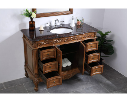 Elegant Bathroom Vanity - Teak, L 48" (VF38848TK)