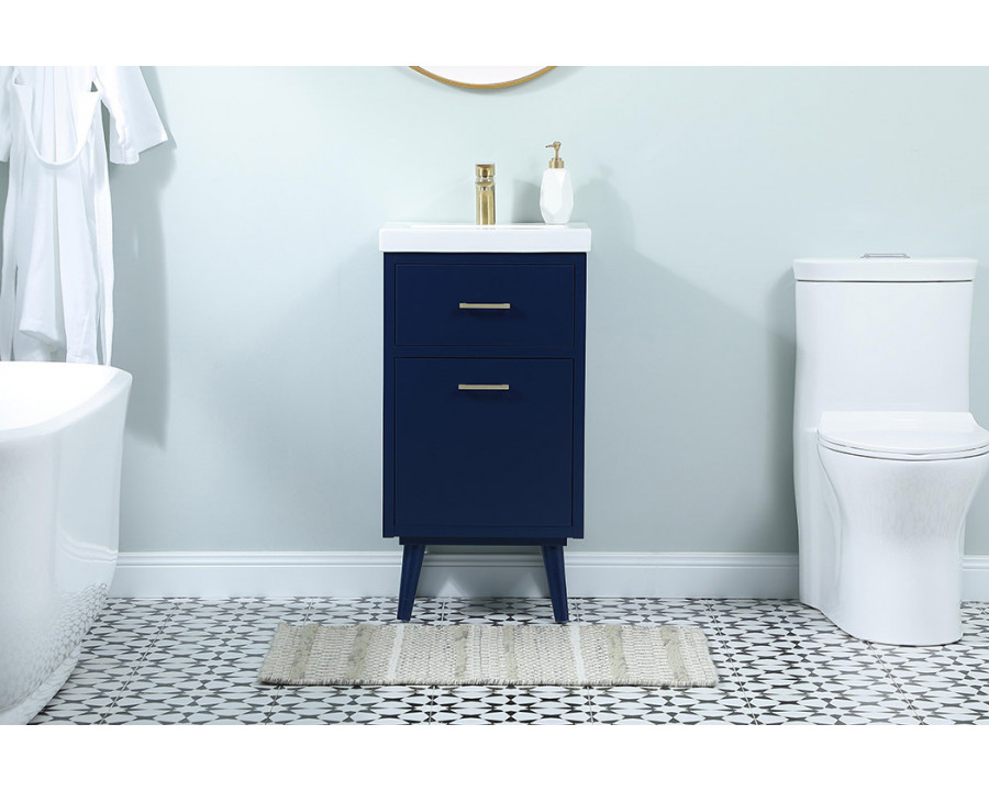 Elegant Bathroom Vanity - Blue, L 18" (VF41018MBL)