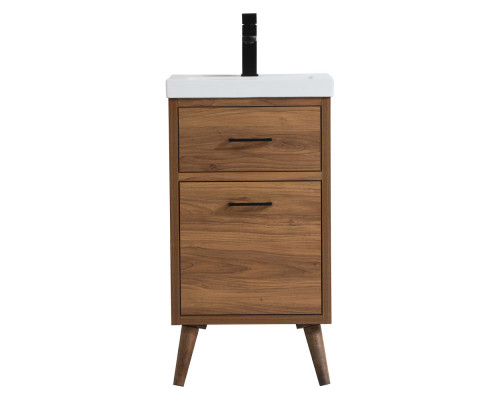 Elegant Bathroom Vanity - Walnut Brown, L 18" (VF41018WB)