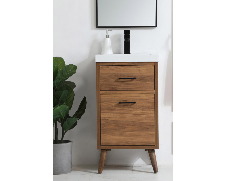 Elegant Bathroom Vanity - Walnut Brown, L 18" (VF41018WB)