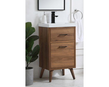 Elegant Bathroom Vanity - Walnut Brown, L 18" (VF41018WB)