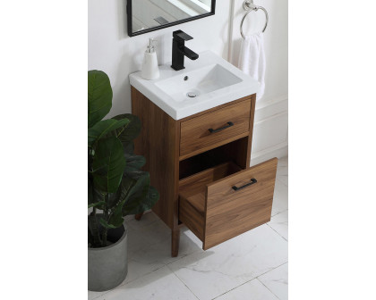 Elegant Bathroom Vanity - Walnut Brown, L 18" (VF41018WB)