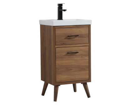 Elegant Bathroom Vanity - Walnut Brown, L 18" (VF41018WB)