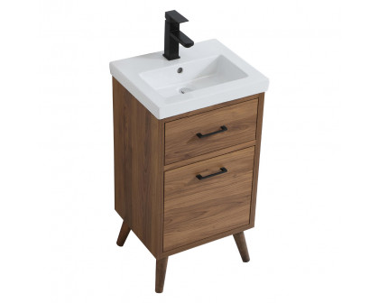 Elegant Bathroom Vanity - Walnut Brown, L 18" (VF41018WB)