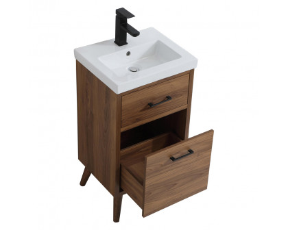 Elegant Bathroom Vanity - Walnut Brown, L 18" (VF41018WB)